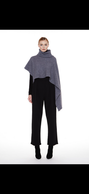 SWEATER PANCHO IN CHARCOAL FALL 22 SALE
