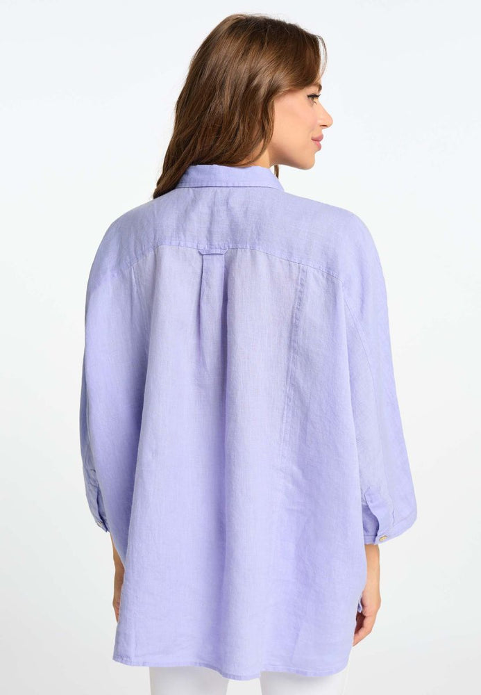 
            
                Load image into Gallery viewer, OVERSIZED LINEN SHIRT IN VIOLET SPRING 23
            
        