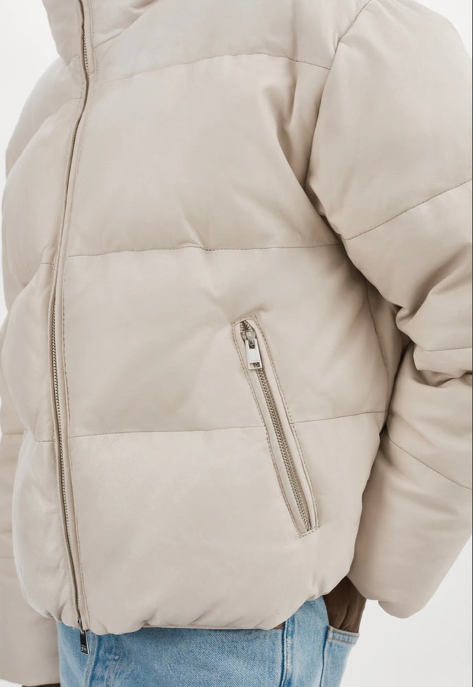 IRIS LEATHER PUFFER JACKET BY LAMARQUE FALL 23 HOLIDAY