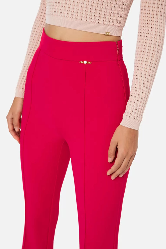 
            
                Load image into Gallery viewer, SLIM FIT TROUSERS IN DOUBLE LAYER STRETCH CREPE IN FUSCHIA BY ELISABETTA FRANCHI SPRING 23
            
        