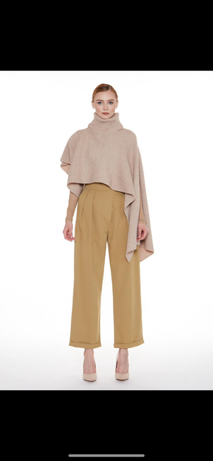 SWEATER PANCHO IN CAMEL FALL 22 SALE