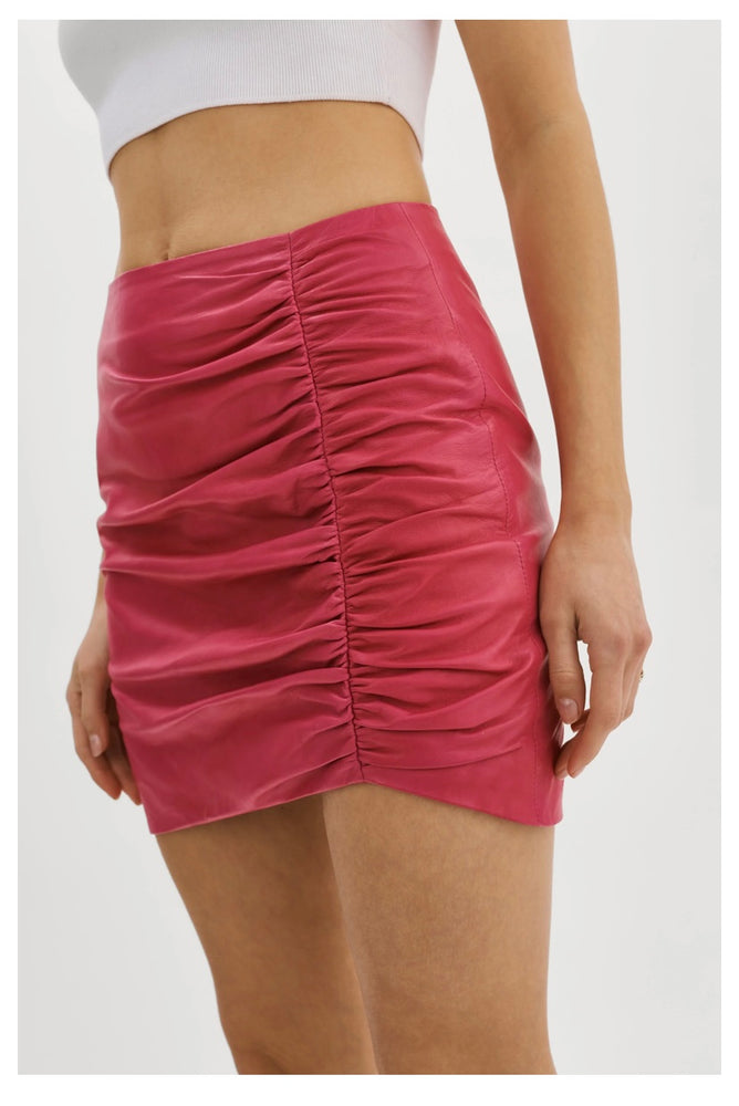 
            
                Load image into Gallery viewer, ARICIA RUCHED SKIRT BY LAMARQUE FALL 23
            
        