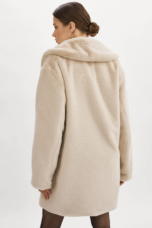 LINNEA COAT IN IVORY BY LAMARQUE FALL 23 HOLIDAY