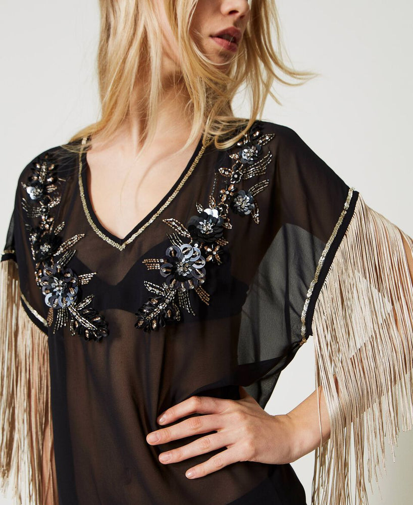 
            
                Load image into Gallery viewer, GEORGETTE KAFTAN BY TWIN SET SPRING 23
            
        